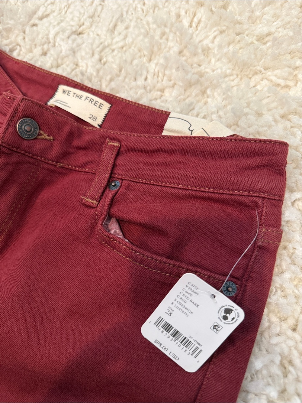 We The Free Burgundy Flared Bell Bottom Jeans - Picture 2 of 4